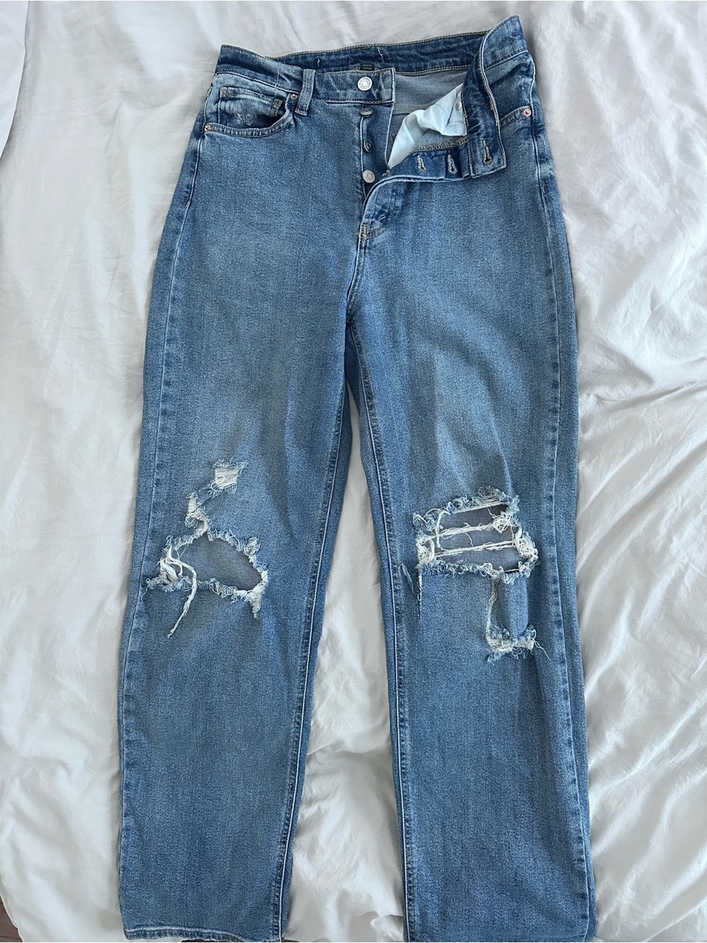 Wild Fable Distressed Light Blue Boyfriend Jeans